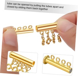 Tofficu 8pcs Lock Clasp for Jewelry Making Multi-Strand Tube Connector for Bracelets and Necklaces Material Easy to Use Golden