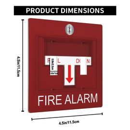 Pznen Fire Alarm Double Toggle Light Switch Cover Plate Fun Creative Cool Red 2-Gang Wall Plate Toggle Switch Covers for Men Women Boys Girls Home Wall Art Decor
