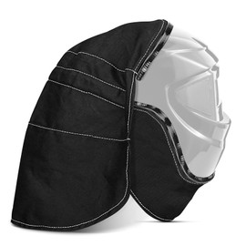 Welding Helmet Cover Set, Welding Helmet Bib Cover, Wrap-Around Helmet Back Cover, Helmet Extended Cover with Press Fit Seal, Welding Neck Protection for Most Welding Helmet Cover (Black)