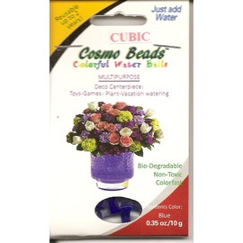 Fancy Gift Package: 6 Pkg. CLEAR Round Cosmo Beads Water beads +10g Cubic Shape Crystal Soil