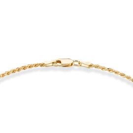 Miabella 18K Gold Over Sterling Silver Italian 2mm, 3mm Diamond-Cut Braided Rope Chain Anklet Ankle Bracelet for Women, 925 Made in Italy (width 2mm, Length 10 Inches)