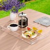 NIUBEE Acrylic Serving Tray 12x20 Inches -Spill Proof- Clear Decorative