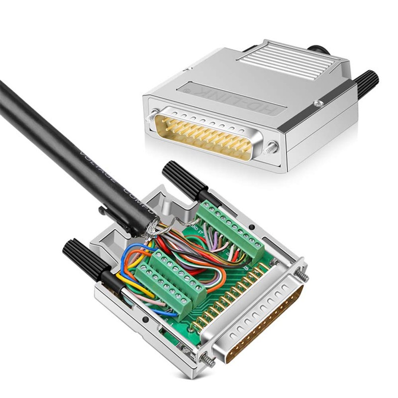 ANMBEST DB25 Breakout Connector, Solderfree Metal Shell RS232 D-SUB Serial