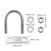 sourcing map Round U-Bolt 1.38"(35mm) Inner Width 60mm Length Steel