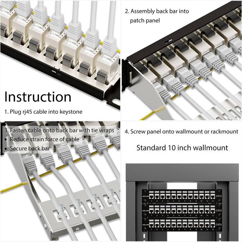 iwillink - Panel de conexión de 10 Gbps, 12 puertos,