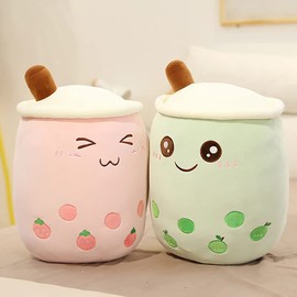 VHYHCY Cute Stuffed Boba Plush Bubble Tea Plushie Pillow Milk Tea Cup Pillow Food Plushie, Soft Kawaii Hugging Plush Toys Gifts for Kids(Pink, 19.6 inch)