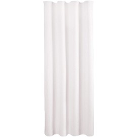 Decorative curtain opaque universal ribbon tape micro satin., White, 140x145 cm