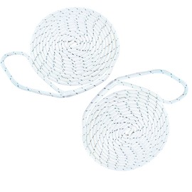 Amarine Made Pair of Double Braided Reflective Nylon Dock Lines 3300 lbs Breaking Strength (L:20 ft. D:3/8 inch Eyelet:12 inch) Marine Mooring Rope Boat Dock Lines Working Load Limit:660 lbs