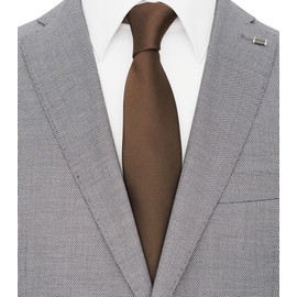 ZENXUS Solid Skinny Ties for Men, 2.5 inch Slim Coco Brown Necktie