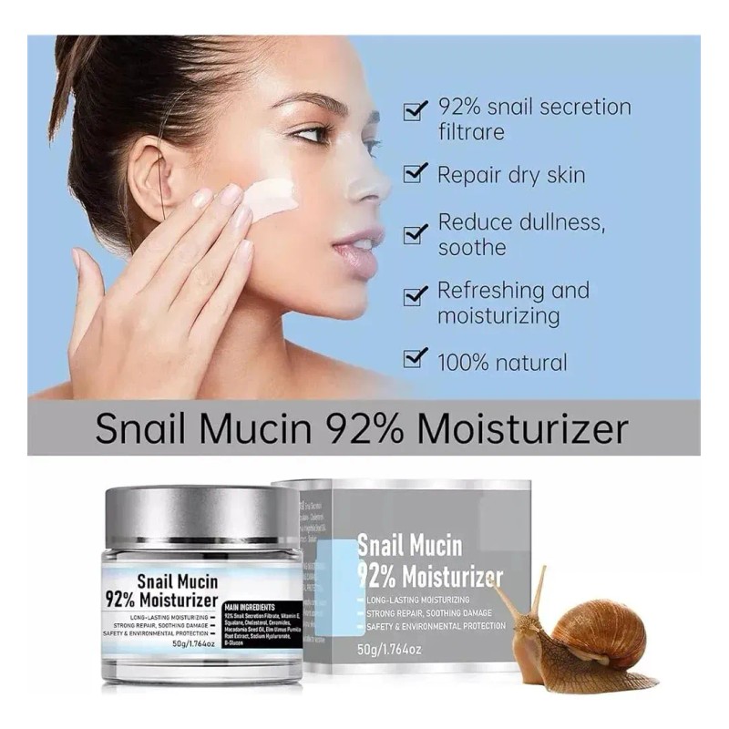 Gel Facial Diario Snail Mucin 92% Hidratante, Crema De