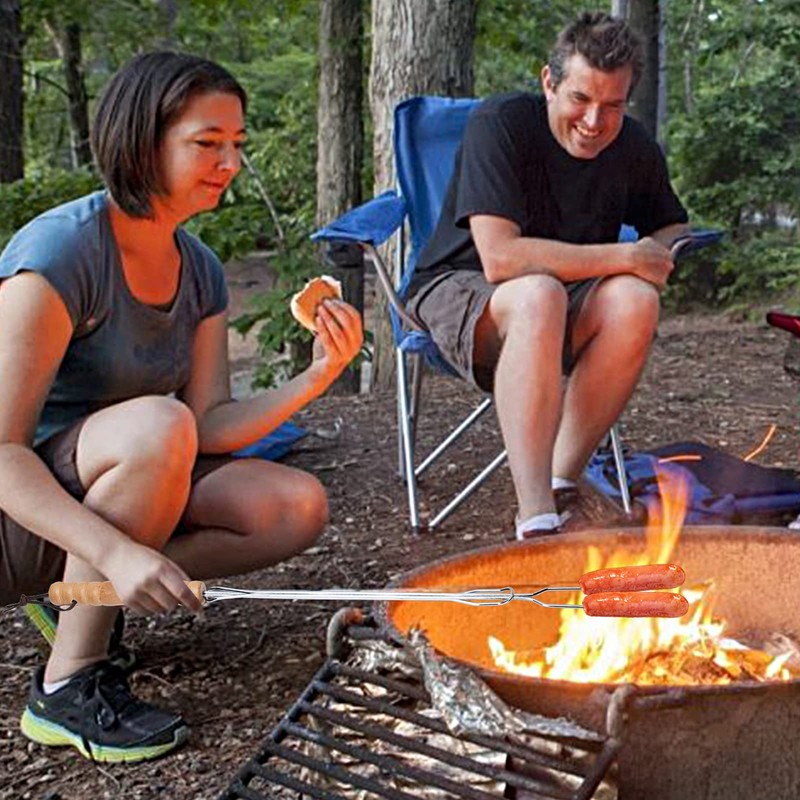 HENGI 6 Pack Marshmallow Sticks for Fire Pit, 30" Extendable