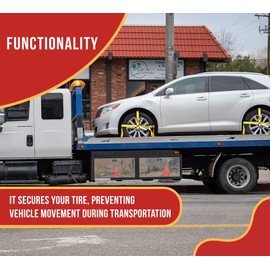 Mytee Products 4 Pack Products Heavy Duty Car Tie Down Straps for Trailers - 2" x 10' Durable Webbing Car Hauler Straps 10,000 lbs Break Strength for A Car Trailer, Truck, Utv, Wheel Straps