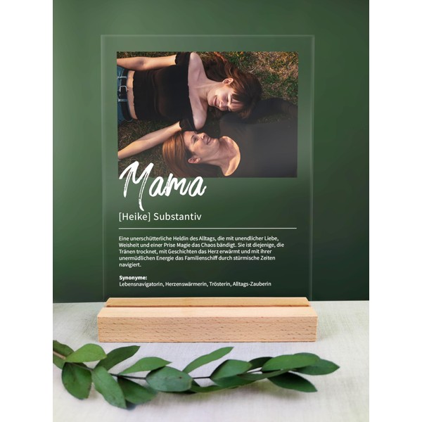 Mum Gift Personalised - Acrylic Photo Gift: Definition as in Duden - Gifts for Mum, Gift for Mum, Gift Mum, Christmas Gift Mum, Christmas Gifts for Mum, Star Child