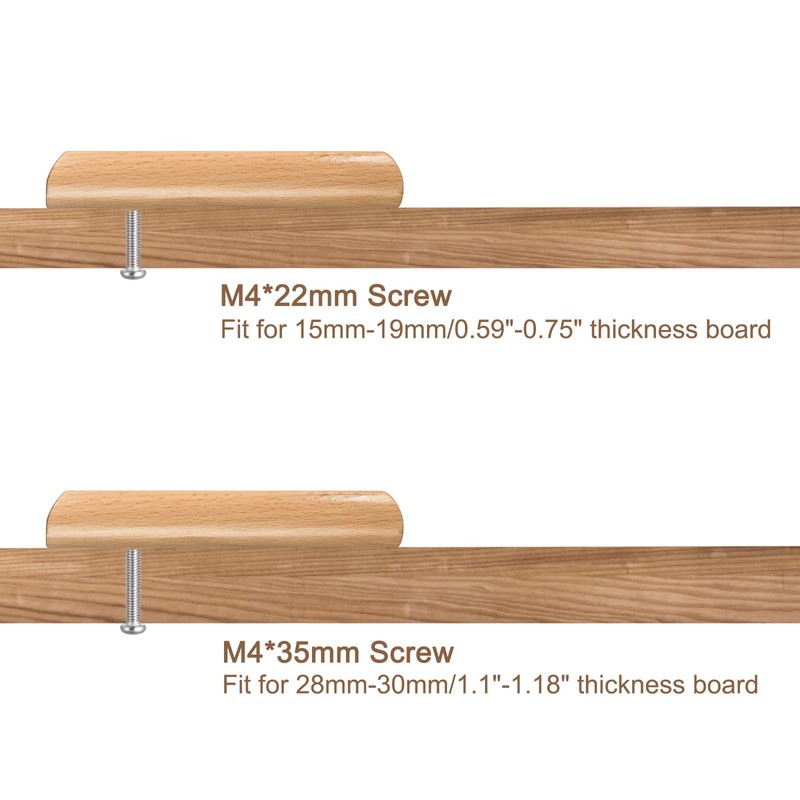 sourcing map Wood Pull Handles, 2pcs 128mm/5.04" Hole Distance Wooden