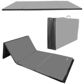 Signature Fitness All-Purpose 4'x10'x2" Extra Thick High Density Anti-Tear Gymnastics Gym Folding Exercise Aerobics Mats, Pink