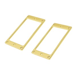 Banworks Metal Humbucker Pickup Rings Pickup Frame Flat Bottom Slanted Neck and Bridge Pickup Mounting Ring Cover for LP Electric Guitars Pack of 2 JT/SYQG-02 Golden