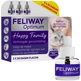 FELIWAY Optimum Value Pack - 3 x 48 ml - Improved Solution for Signals of Cat Stress - Helps with Scratches, Anxiety, Changes, Urine Marking and Conflicts Between Cats
