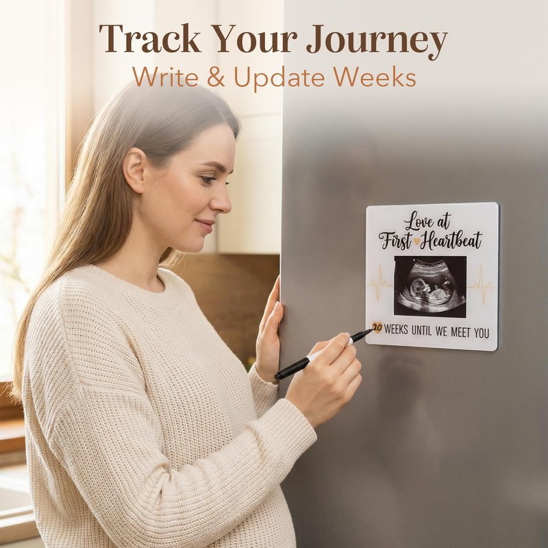 Magnetic Baby Ultrasound Picture Frame with Countdown Weeks