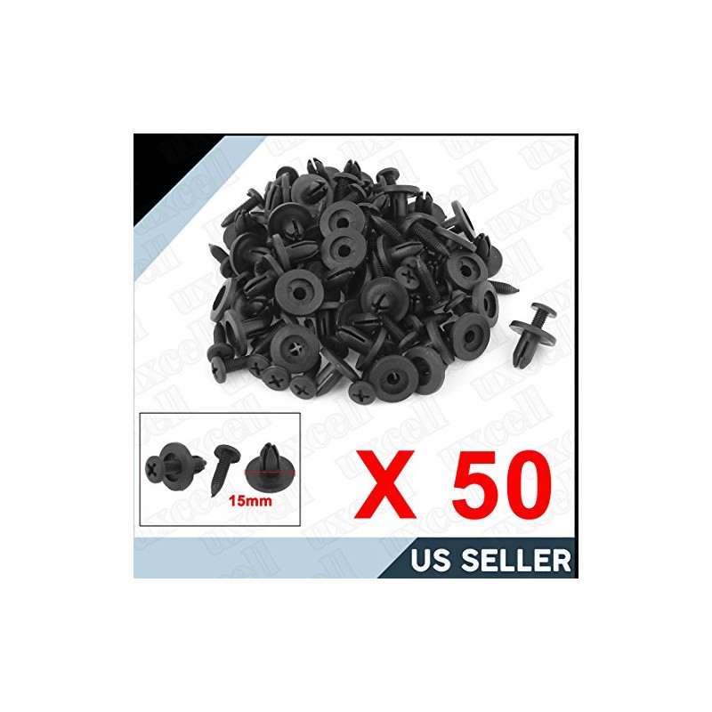 sourcing map 50pcs 6mm Plastic Push Type Rivet Bumper Pin