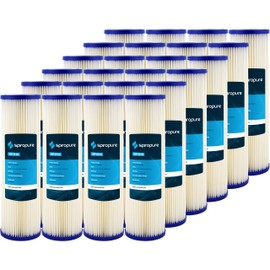 SpiroPure SP-R10 10x2.5 10 Micron Pleated Polyester Sediment Water Filter Cartridge SPC-25-1010 (Case of 24)