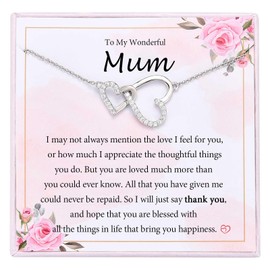 EYQV Mothers Day Gifts for Mum, Mum Gifts from Son Daughter, Heart Necklace for Women, Mum Birthday Gifts Christmas Gifts Stocking Fillers for Women