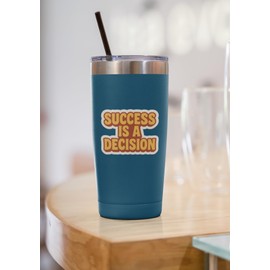 (3pcs) Success is A Decision Motivational Quote Vinyl Sticker – Positive Inspirational Waterproof Decal for Laptop, Water Bottle, Notebook, Office Decor