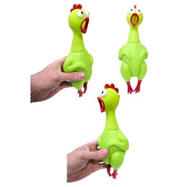 Zugar Land Big Rubber Chicken Collectible (Green) (9.5 Inch) Multicolored Assortment Gag Gift Party Favor Carnival Prize (Green)