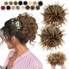 FeidyLong 2PCS Messy Bun Hair Piece - Large Elastic Wavy