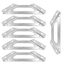 ONEBO Pack of 6 Corner Connectors, Angle Fastening, Angle Connector, Angle Metal, Furniture Connector, Stainless Steel Angle Corner Connector, for Mounting Angle Bracket, Furniture, Table, Chair,