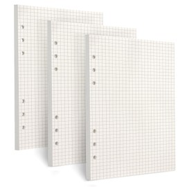 A5 Refill Paper [3 Pack] Toplive 100GSM Thick Refillable Paper 6 Hole Filler Inserts Loose Leaf Paper 135 Sheets (270 Pages) for 6 Ring Binder Journal Notebook-Squared Paper