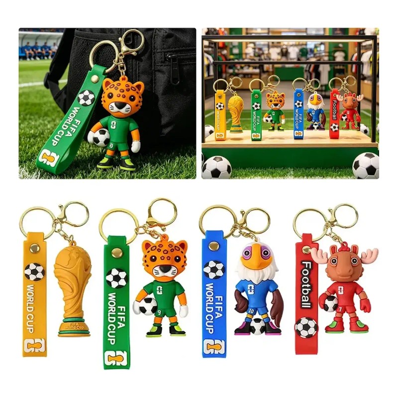 4pc 2026 Llaveros De La Mascota De Fútbol De La