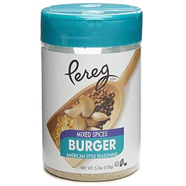 Pereg Burger Spice (5.30 Oz) - Hamburger Seasoning with Black Pepper, White Pepper, Onion, Garlic, & Mustard - Meat BBQ Seasoning for Beef, Chicken, Brisket, Ribs, Burgers, Potatoes - Non-GMO