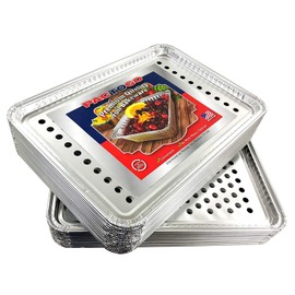 Pactogo 16" x 11" Aluminum Foil BBQ Gourmet Grill Topper Pan (Pack of 25)