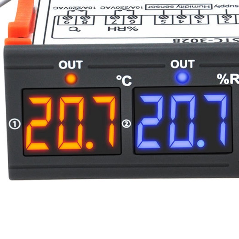 Digital Temperature Humidity Controller ‑20℃ to +80℃ 00% RH to