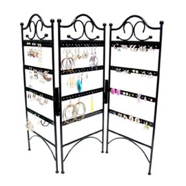 Mango Steam 3-Panel Jewellery Organiser for Hanging Earrings, Black …