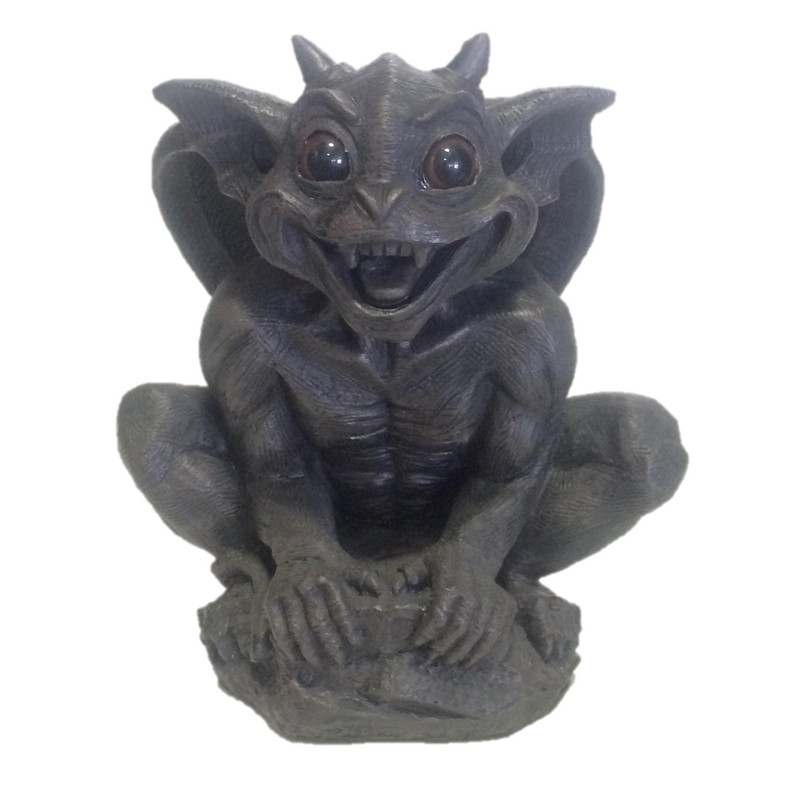Gargiggles Father Boris Gargoyle Solar Light Up Eyed Garden and