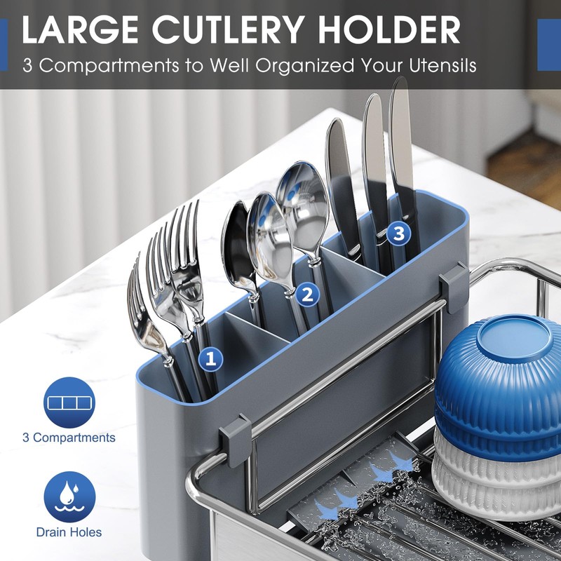 Urackify Stainless Steel Dish Drying Rack - Large Capcity 304