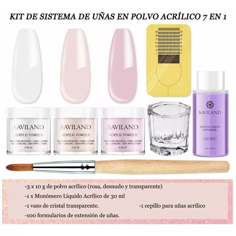 Saviland Kit De Uñas Acrilicas Completo, Extensión De Uñas