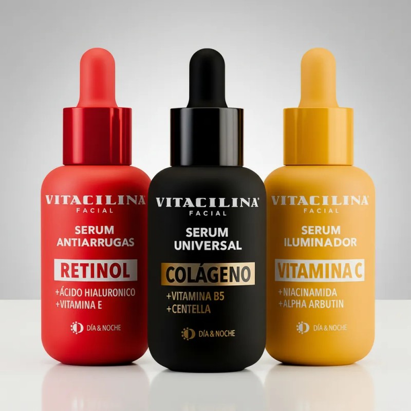 Kit Sérum Facial Vitacilina Retinol Colágeno Y Vitamina C Mixta