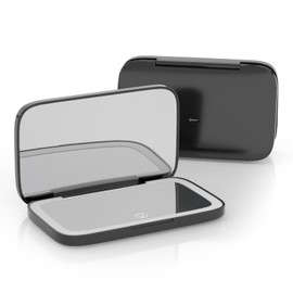 SAXAYWWD Pocket Mirror Portable Rechargeable 1X/5X Magnifying Mirror Fill Light Vanity Mirror with 3 Colors Lights for Women Gift