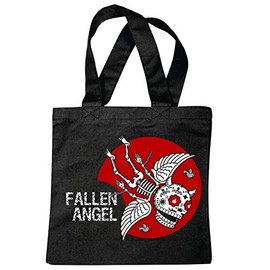 Bag Shoulder Bag Fall Angel Skull When Flying Skull Biker Shirt Gothic Bike Club MC Motorcycle Chopper Custom Motorcycle Meeting Club Shopping Bag School Bag Gym Bag in Sc, black