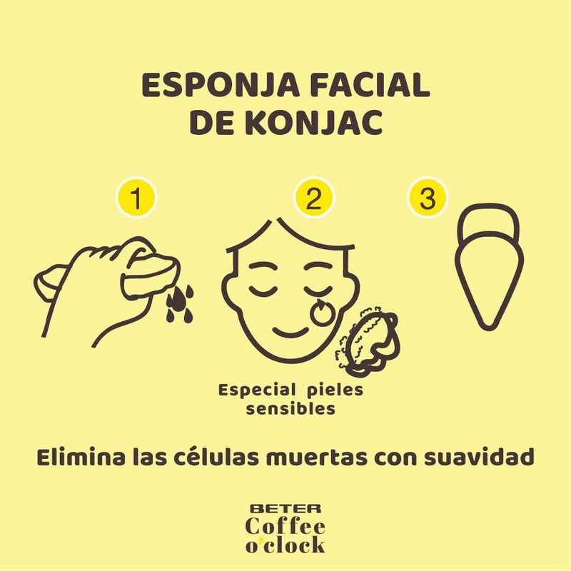 Beter - Esponja de limpieza facial de fibra vegetal Konjac