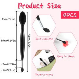 4PCS Double-headed Silicone Lip Scrubber, Reusable Lip Scrub Brush for Exfoliation, Blackhead Removal, Makeup Removal and Skin Care, DIY Facial Mask