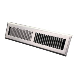 2" X 10" Victorian Floor Register Grille with Dampers - Contempo Decorative Grate - HVAC Vent Duct Cover - Satin Nickel