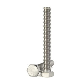 Mellewell 3/8-16 x 3 Hex Head Screw Bolt, Fully Threaded, Stainless Steel 18-8, Plain Finish, Quantity 5