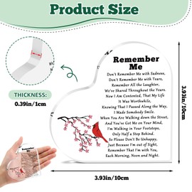 Sympathy Plaque Memorial Gifts for Loss of Father Mother Bereavement Gifts for Loss of Family Friends Husband Wife Condolence Grieving Keepsake for Mom Dad Grandma Grandpa Heart Shaped Acrylic Plaque