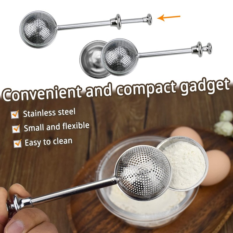 Powder Sugar Shaker Sifter Duster Baker's Dusting Wand Dispenser for