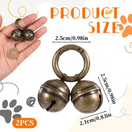 Aphumedc 2 Pack Extra Loud Cat Dogs Collar Bells Dog Bells for Pet Tracking Copper Bell for Dog Collars Pet Tracker Pets Collars Pendant Accessories - Know Where Your Pets - Bronze