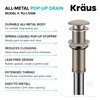 KRAUS Bathroom Sink Pop-Up Drain Assembly in Satin Nickel for