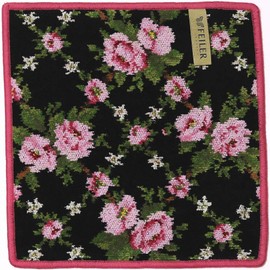 FEILER Hand Towel, Handkerchief, 9.8 x 9.8 inches (25 x 25 cm), Amelie Black Cerise